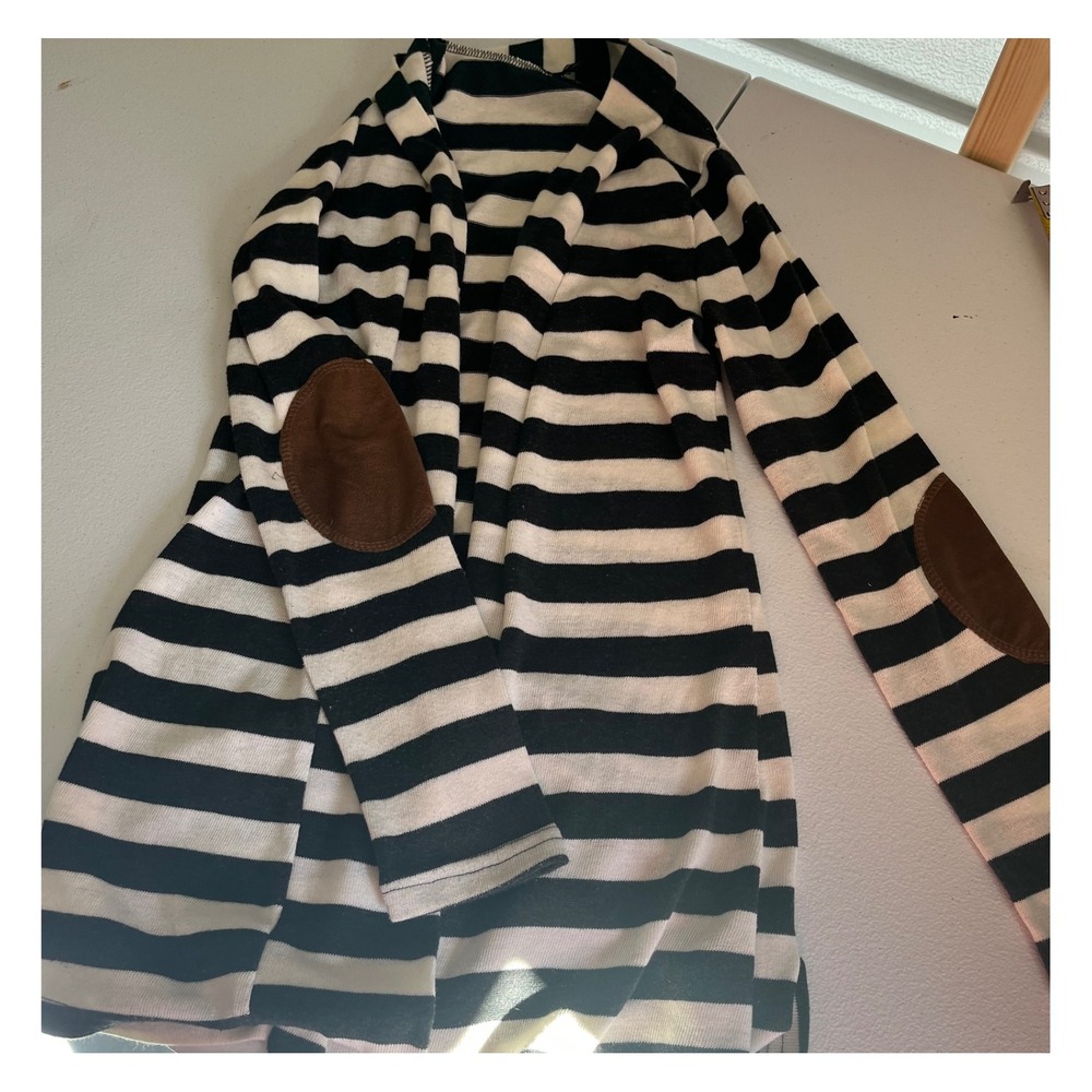 RolyPoly‎ Striped Long Sleeve Top with Elbow Patches Women's Size M